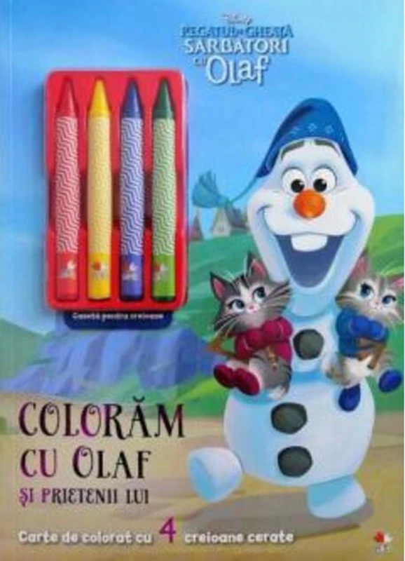 Disney. Regatul de gheață. Sărbători cu Olaf. Colorăm cu Olaf și prietenii lui. Conține 4 creioane cerate