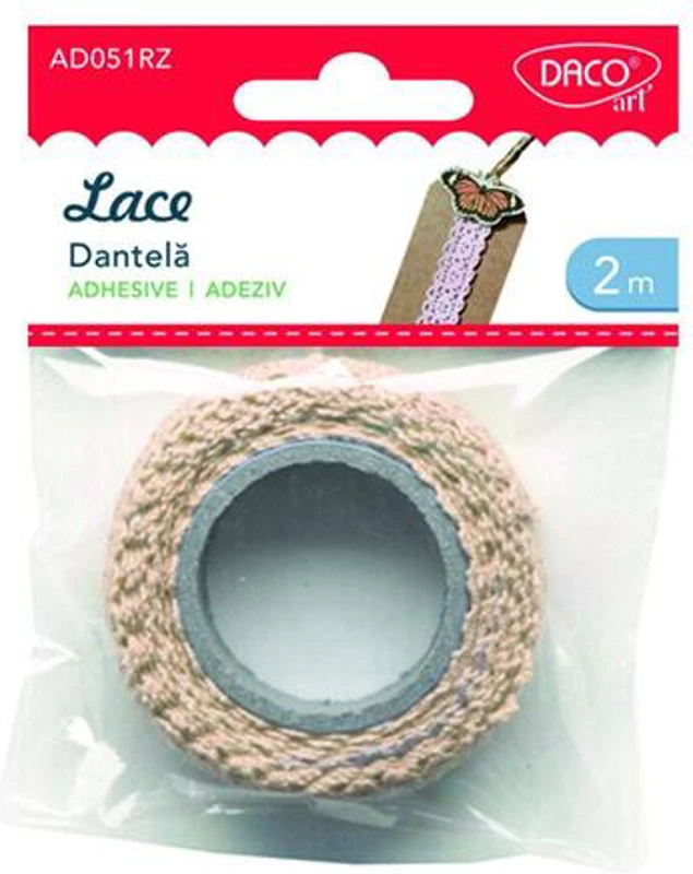 Acesorii de craft: Dantelă roz autoadezivă DACO - AD051RZ
