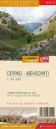 Munții Cernei-Mehedinți. Hartă de drumeție