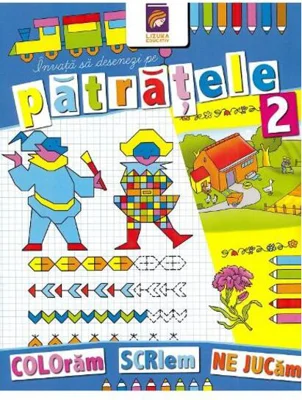 Învață să desenezi pe pătrățele 2. Carte de colorat