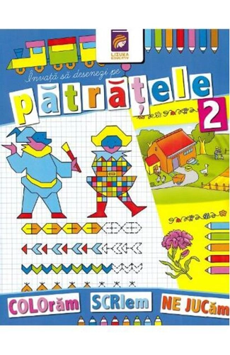 Învață să desenezi pe pătrățele 2. Carte de colorat