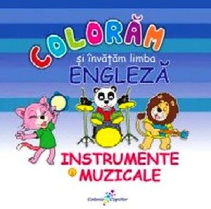 Colorăm şi învăţăm limba engleză. Nr.6. Instrumente muzicale