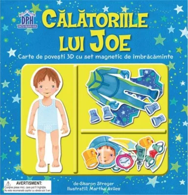 Călătoriile lui Joe. Carte de povești 3D cu set de magnetic de îmbrăcăminte