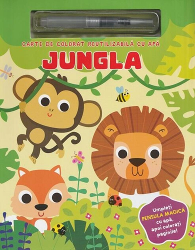 Jungla. Carte de colorat reutilizabilă cu apă