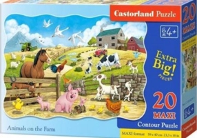 Puzzle 20 piese „Maxi Animals on the Farm”