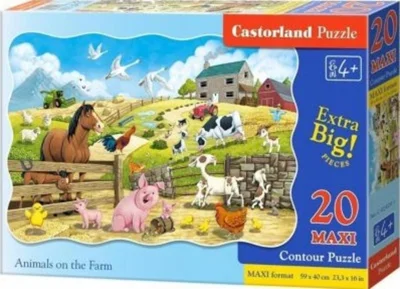 Puzzle 20 piese „Maxi Animals on the Farm”
