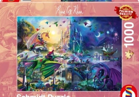 Puzzle Schmidt: Rose Cat Khan - Competiție nocturnă de dragoni, 1000 piese