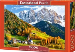 Puzzle 2000 piese „Church of St. Magdalena, Dolomites”