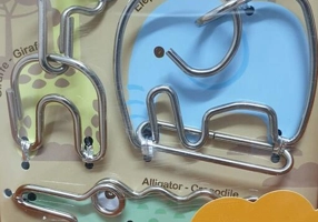 Animale sălbatice - Set 3 puzzle-uri metalice pentru copii Eureka „First Wire Puzzle Set”