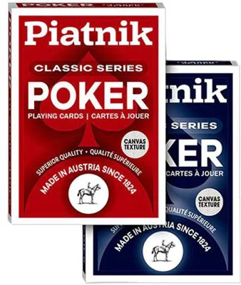 Cărți de joc Piatnik  „Classic Poker Series”, roșu / albastru