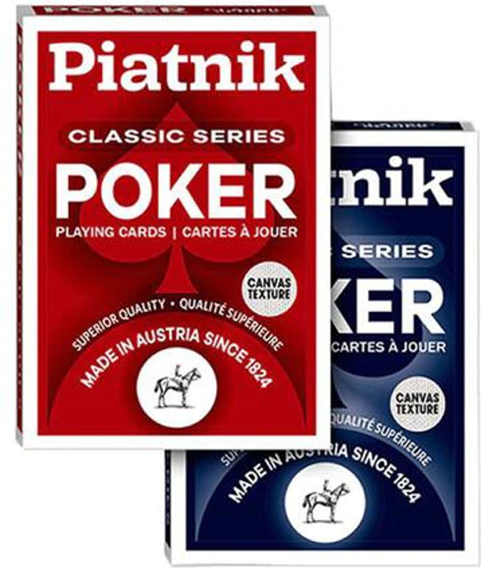 Cărți de joc Piatnik  „Classic Poker Series”, roșu / albastru