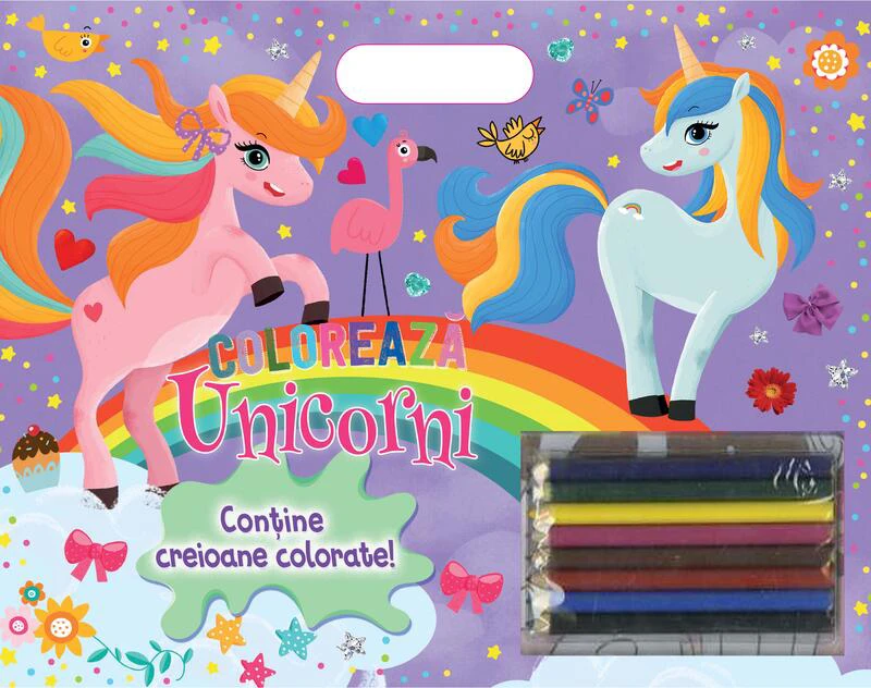 Colorează - Unicorni (creioane)
