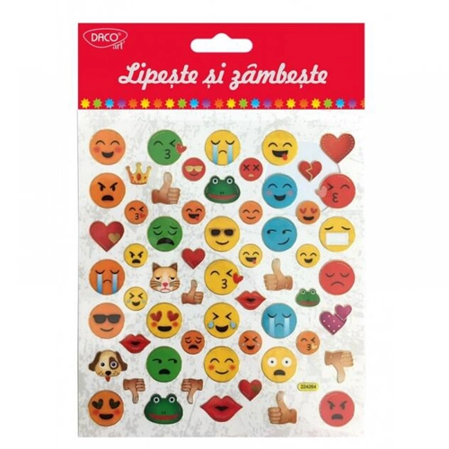 Abțibild DACO Lipește și zâmbește, emoticon - AB025