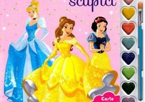 Disney. Prințese. Pictam cu sclipici. Carte de colorat cu pensula și acuarele