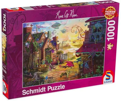 Puzzle 1000 piese Schmidt: Rose Cat Khan - Dragon Mail