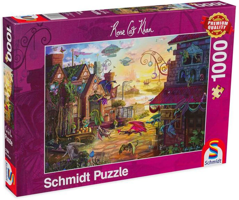 Puzzle 1000 piese Schmidt: Rose Cat Khan - Dragon Mail