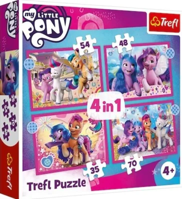 Puzzle 4 în 1 (35+48+54+70 piese) „My Little Pony - Poneii colorați”