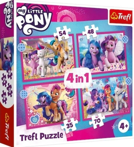 Puzzle 4 în 1 (35+48+54+70 piese) „My Little Pony - Poneii colorați”