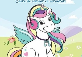 Unicorni jucăuși. Carte de colorat cu activități