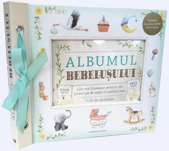 Albumul Bebelușului. Cele mai frumoase amintiri din primul an de viața al copilului meu (24 de cartonașe cu evenimente importante)