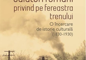 Călători români privind pe fereastra trenului