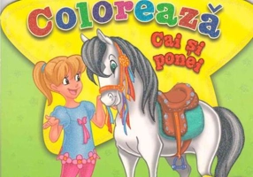 Scrie și colorează. Cai și ponei (verde)