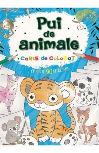 Pui de animale. Carte de colorat