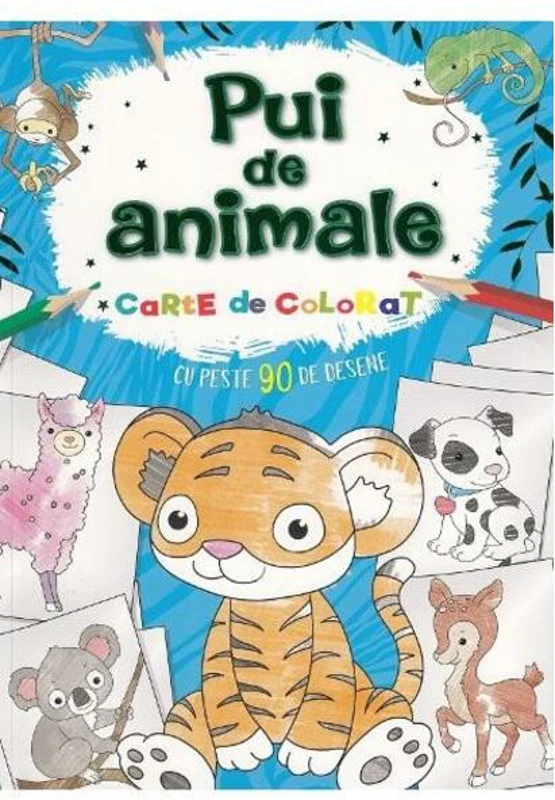 Pui de animale. Carte de colorat