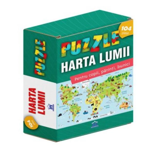 Harta lumii - Puzzle (104 piese, A3)