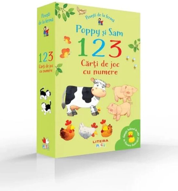 Povești de la fermă. Poppy și Sam. 1, 2, 3. Cărți de joc cu numere