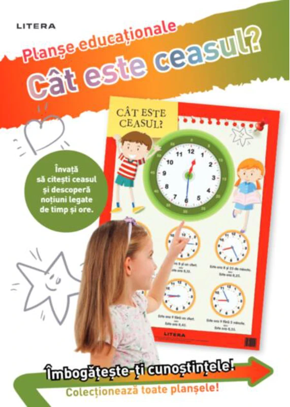 Cât este ceasul? Planșe educaționale