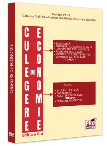 Culegere de economie pentru admiterea la Facultatea de Drept