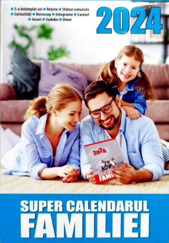 Super calendarul familiei 2024, format 9,5x12,5 cm, 365 file