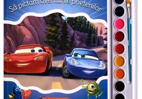 Disney. Pixar. Să pictăm aventurile prietenilor. Carte de colorat cu pensulă și acuarele