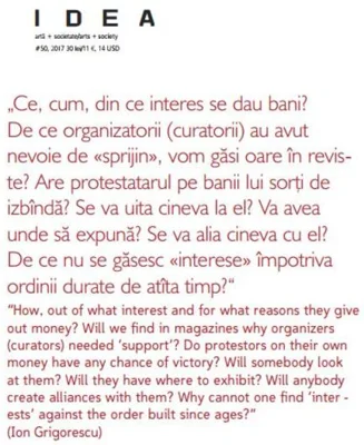 Revista IDEA artă+societate, nr. 50