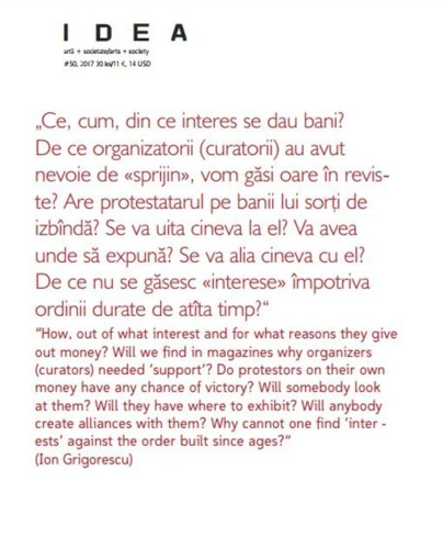 Revista IDEA artă+societate, nr. 50