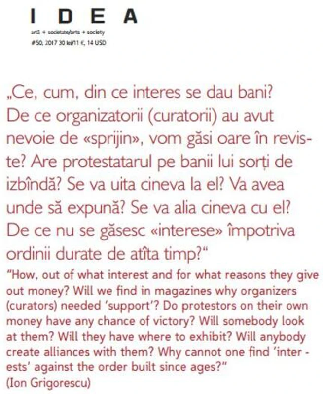 Revista IDEA artă+societate, nr. 50