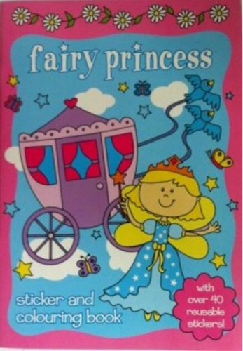 Carte de colorat cu stickere Fairy Princess