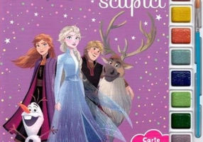 Disney. Regatul de gheață 2. Pictăm cu sclipici. Carte de colorat cu pensula și acuarele