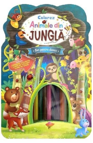 Set pentru desen. Colorez animale din junglă