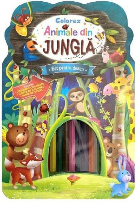 Set pentru desen. Colorez animale din junglă