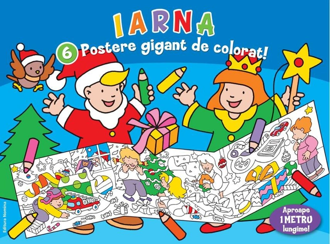 Iarna. 6 postere gigant De colorat!