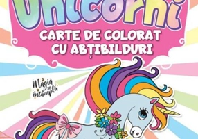Unicorni. Carte de colorat cu abțibilduri