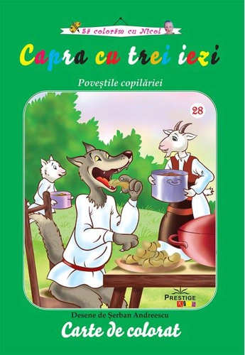 Capra cu trei iezi. Carte de colorat