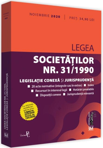 Legea societăților nr. 31/1990. Legislație conexă și jurisprudență (noiembrie 2022)