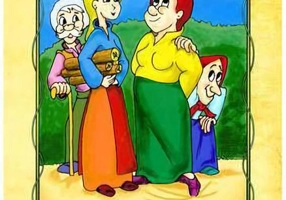 Fata babei și fata moșneagului - carte de colorat