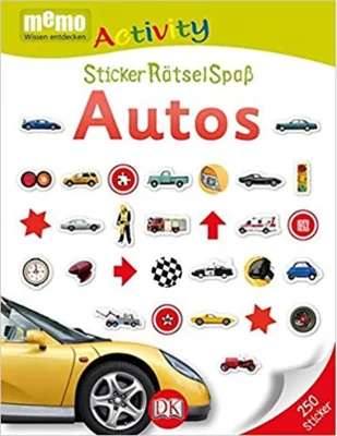 Memo Activity. Autos: StickerRätselSpaß