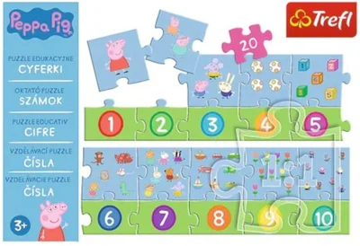 Puzzle educativ numere 20 piese „Peppa Pig”