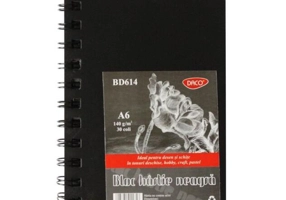 Bloc desen DACO A6 140g, 30 file, hârtie neagră - BD614
