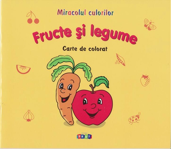 Fructe și legume. Carte de colorat